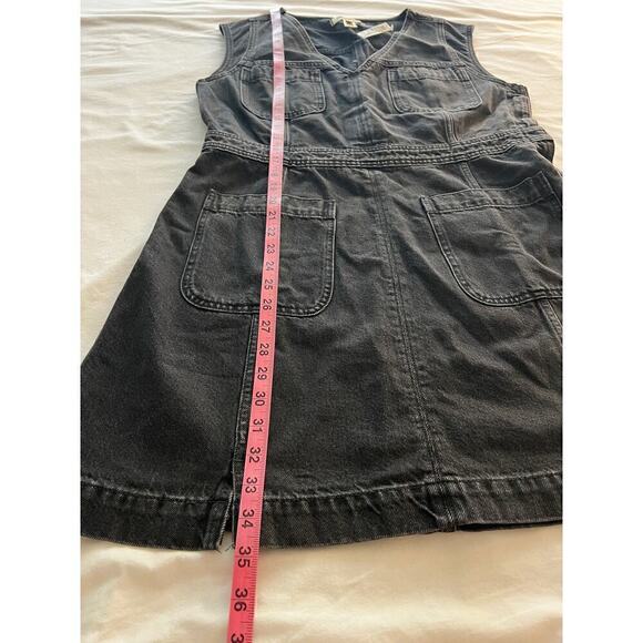 Madewell Women's Denim Cap-Sleeve Mini Dress in Tarrybrook Wash Black Size 12 - Picture 11 of 12